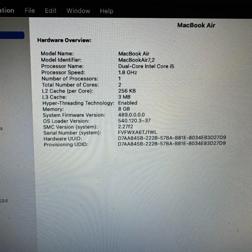 MacBook Air | with charger | 8g memory , intel core i5 processor.